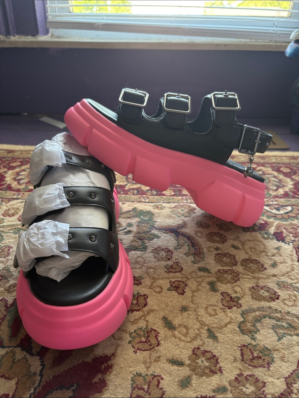 KOI Sticky Secrets Chunky Pink Sandals